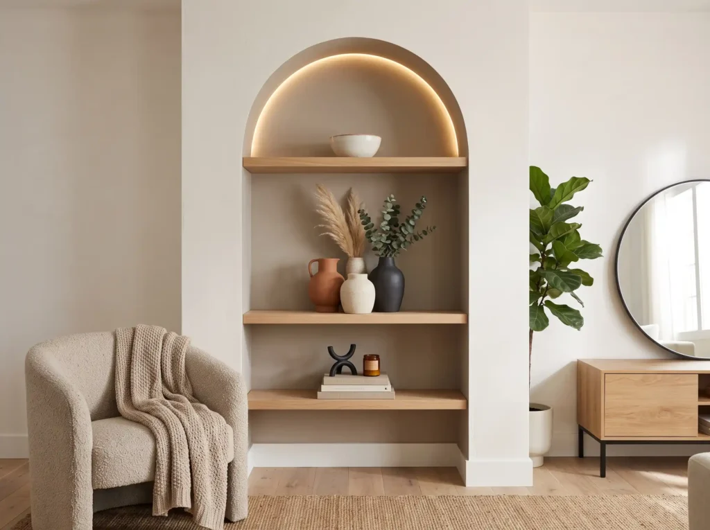 Arched Wall Niche Styling Inspiration Designed t Arched Wall Niche Styling.