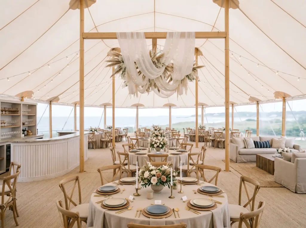 Coastal Linen Pavilion Inspiration A refined out Coastal Linen Pavilion Inspiration