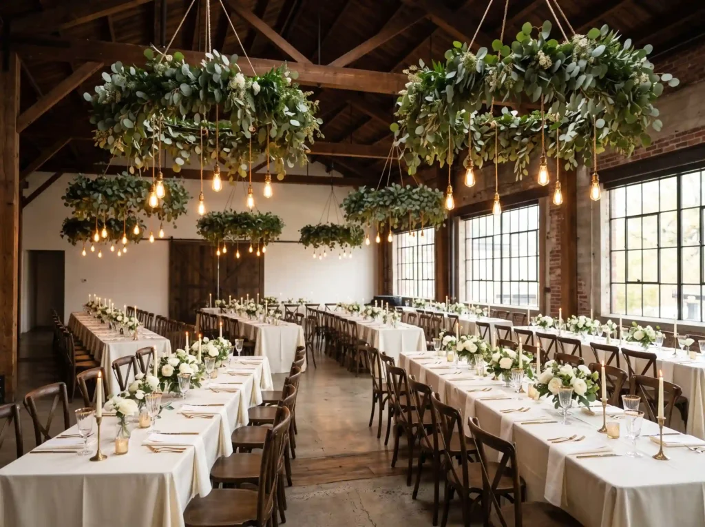 Greenery Chandelier Reception Inspiration Suspen . Greenery Chandelier Reception. Inspiration