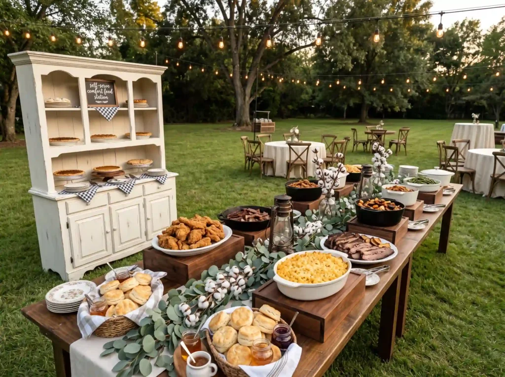 Southern Comfort Family Supper Inspiration A wel Southern comfort wedding buffet K