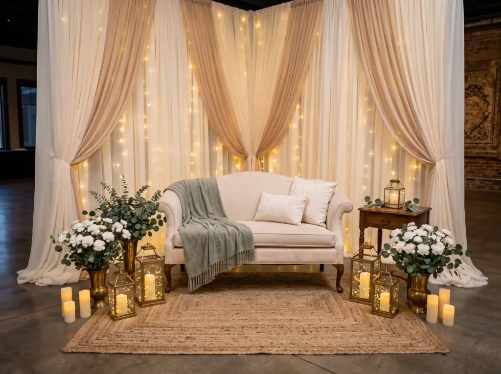 Romantic Sheer Backdrop Lounge Inspiration A si . Romantic Sheer Backdrop Lounge.