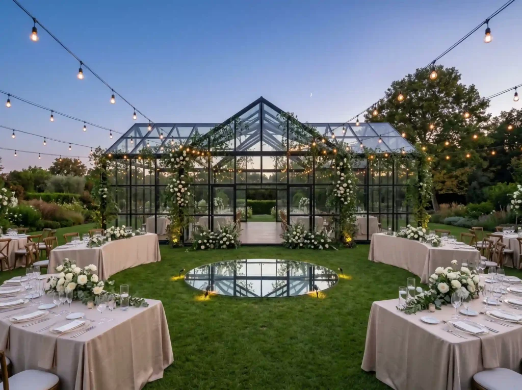 Moonlit Glasshouse Lawn
