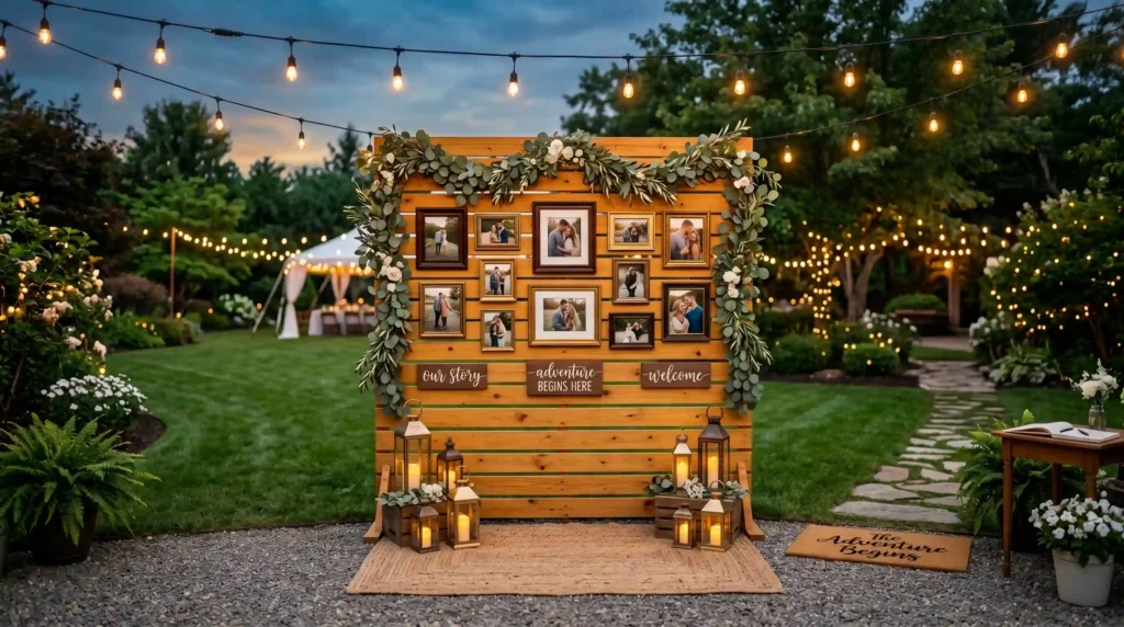 Rustic Memory Wall Entrance