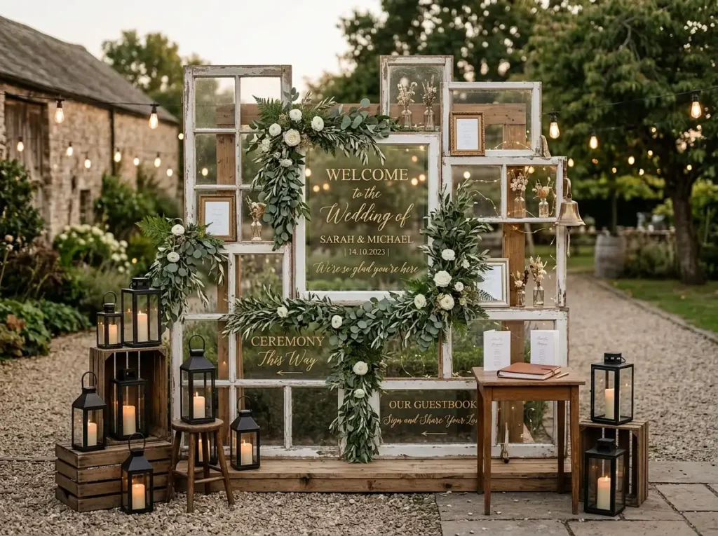 Vintage Window Welcome Wall