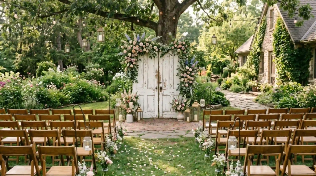 Vintage Door Ceremony Backdrop