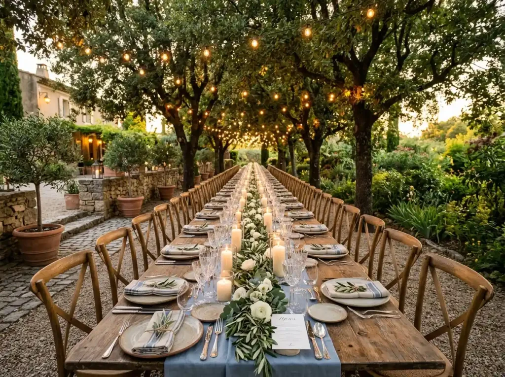 French Country Farm Table Reception