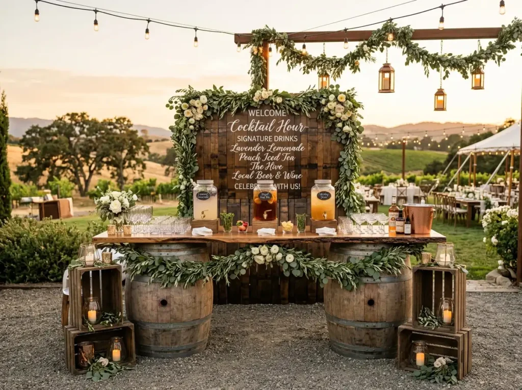 Rustic Barrel Cocktail Corner