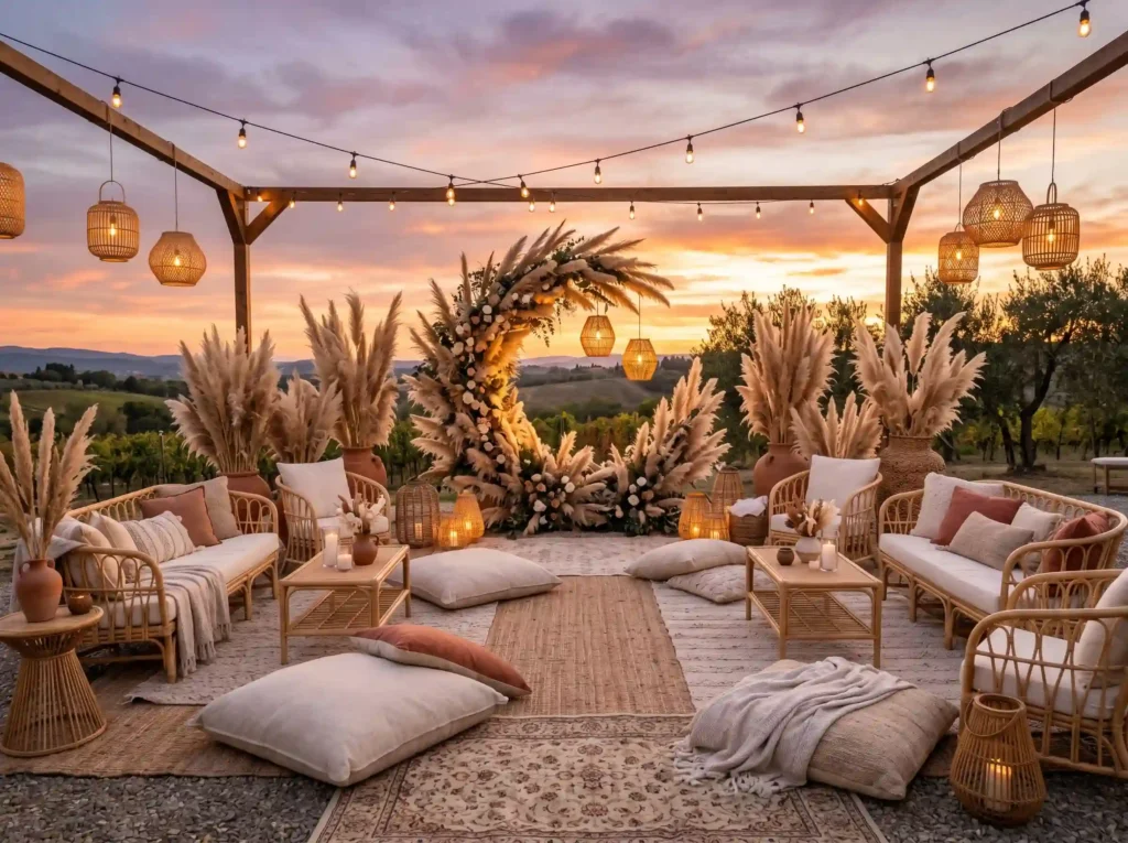 Pampas Grass Sunset Lounge