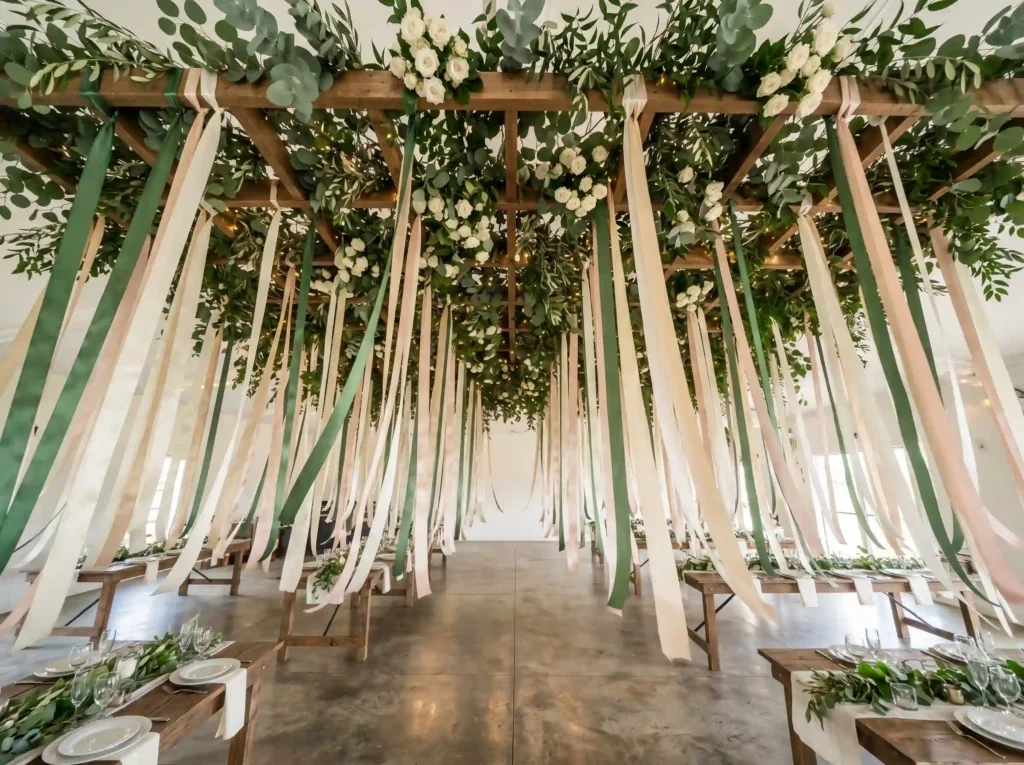 Suspended Ribbon & Greenery result