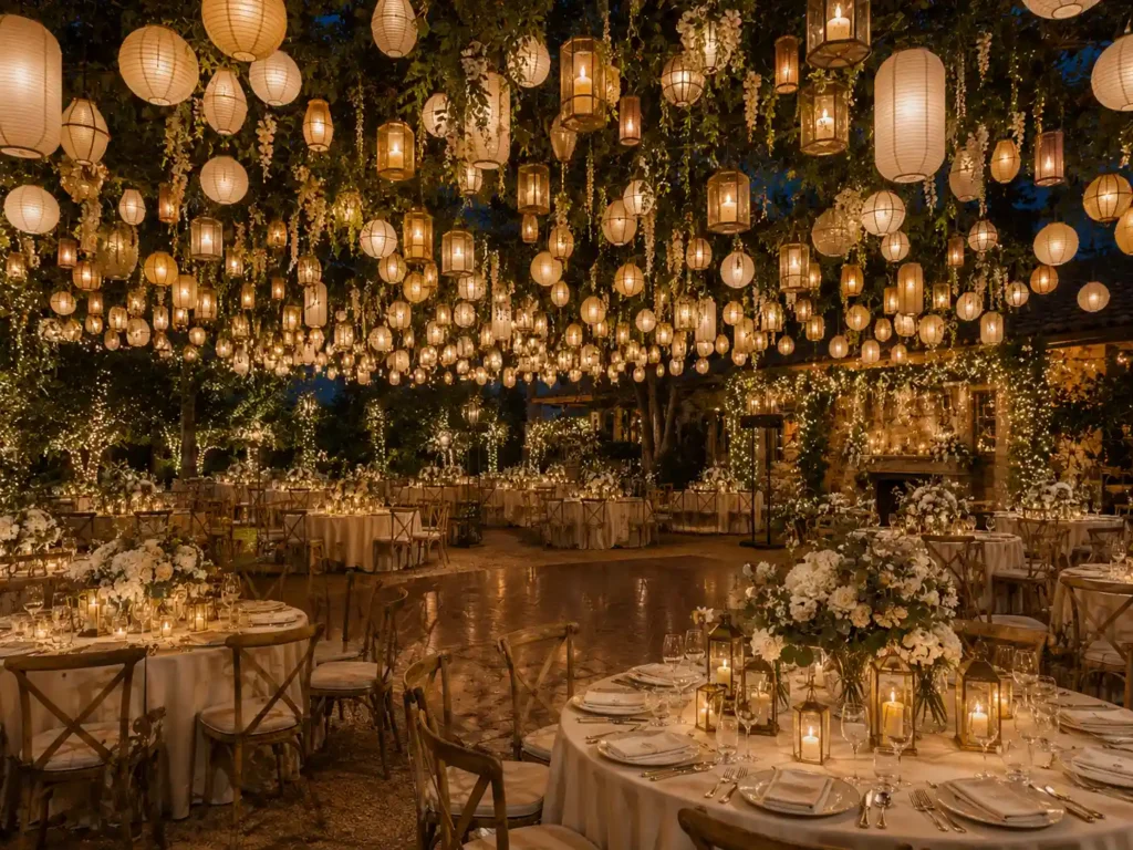 Hanging Lantern Canopy Wedding