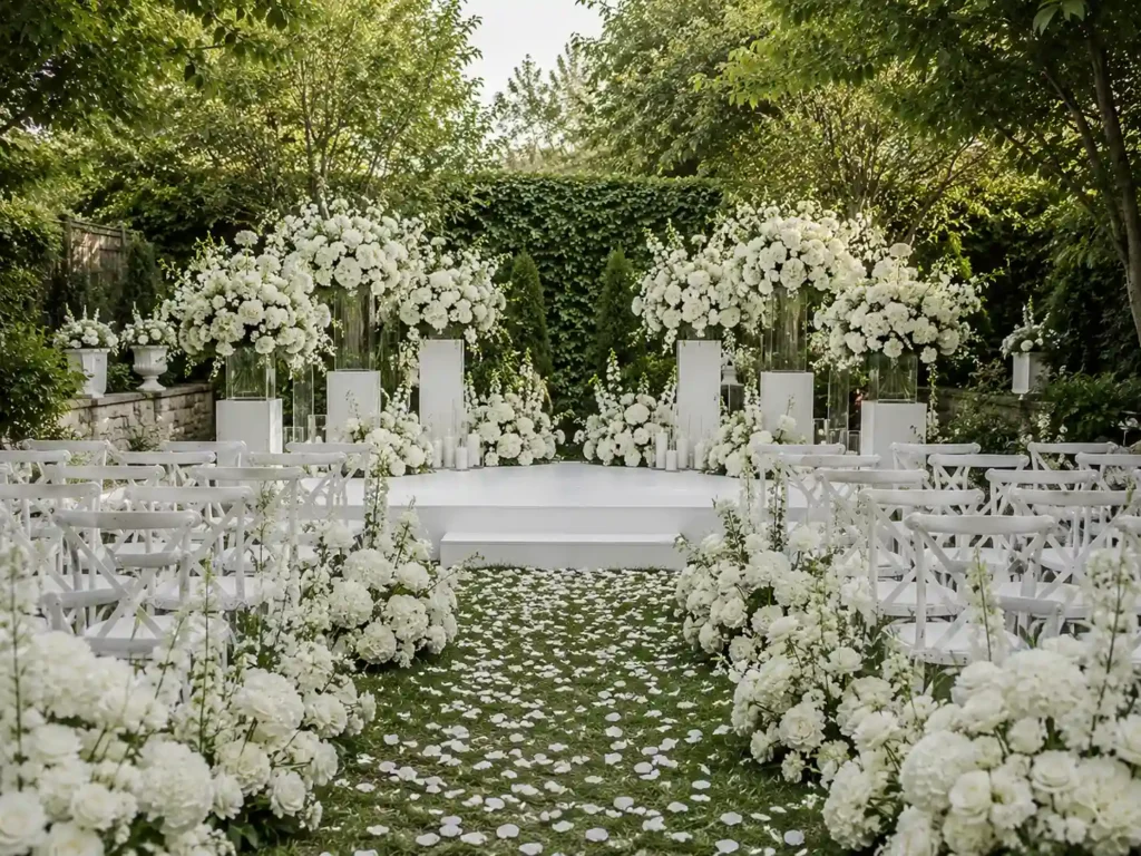 Monochrome White Luxe Garden