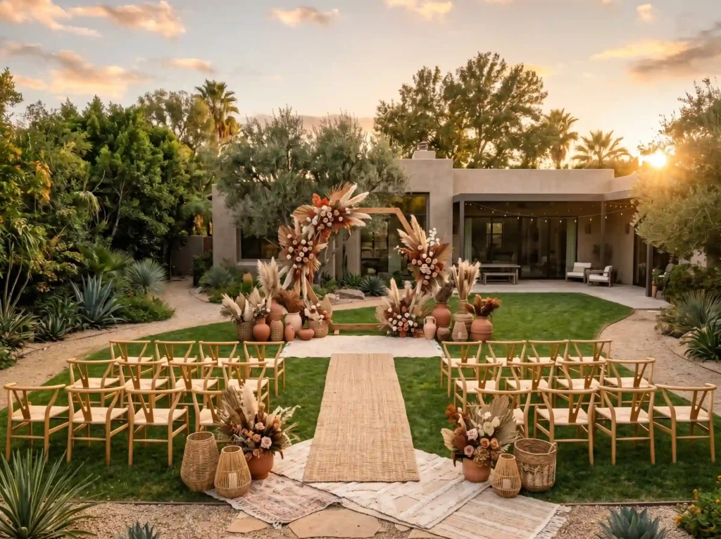 Terracotta Desert Backyard Wedding