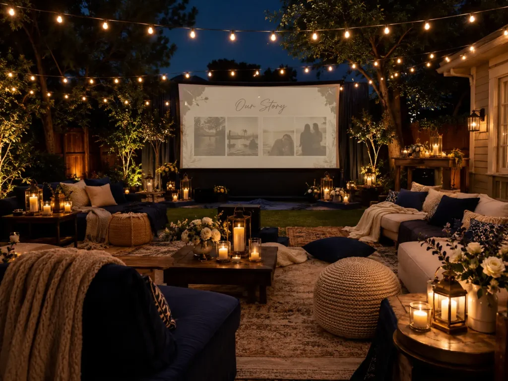 Backyard Movie Night Reception Lounge