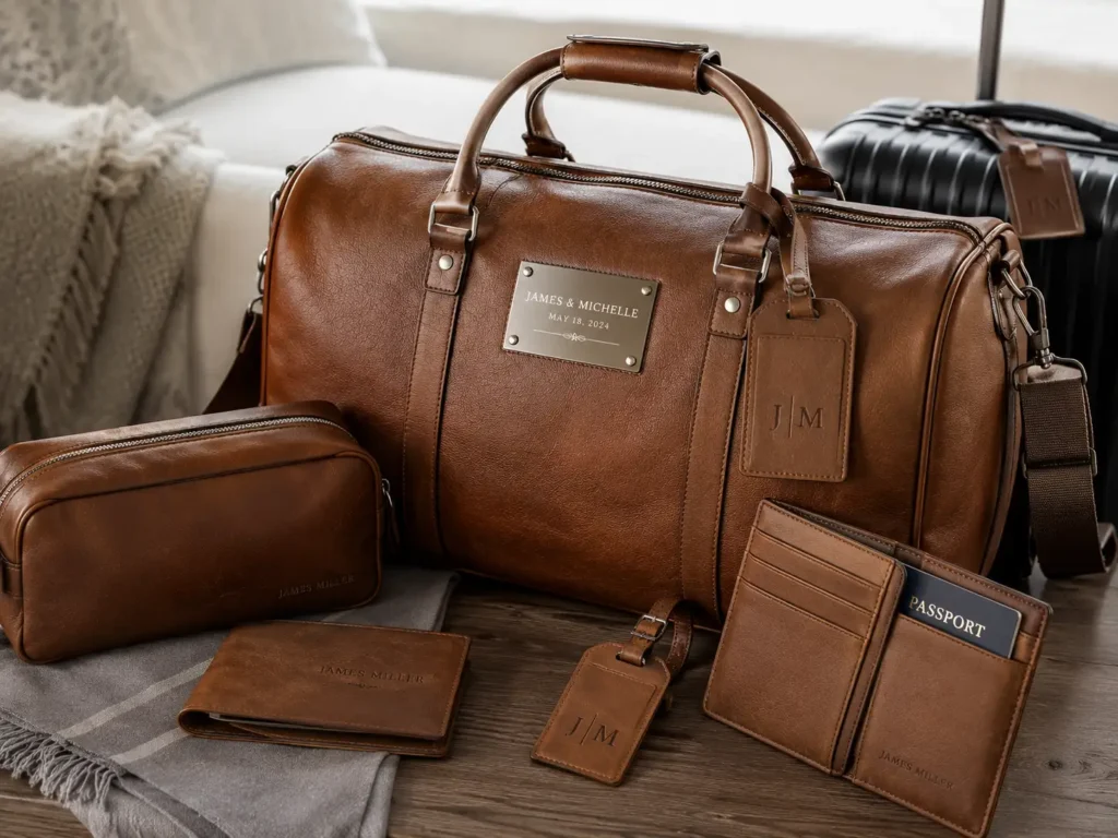 Leather & Steel Weekend Bag Set