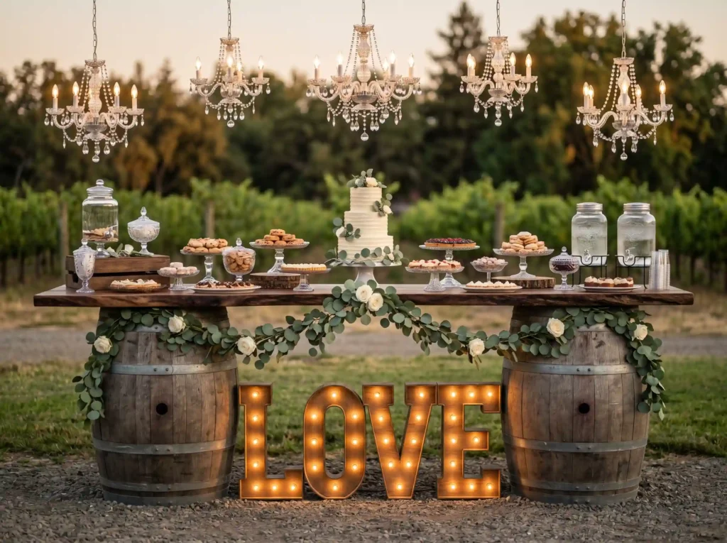Rustic Barrel Dessert Station result
