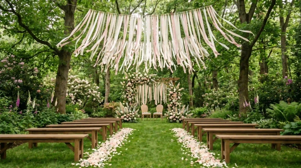 Floating Ribbon Garden Aisle