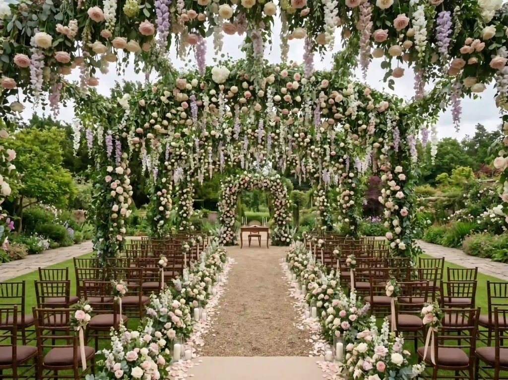 Hanging Floral Tunnel Aisle