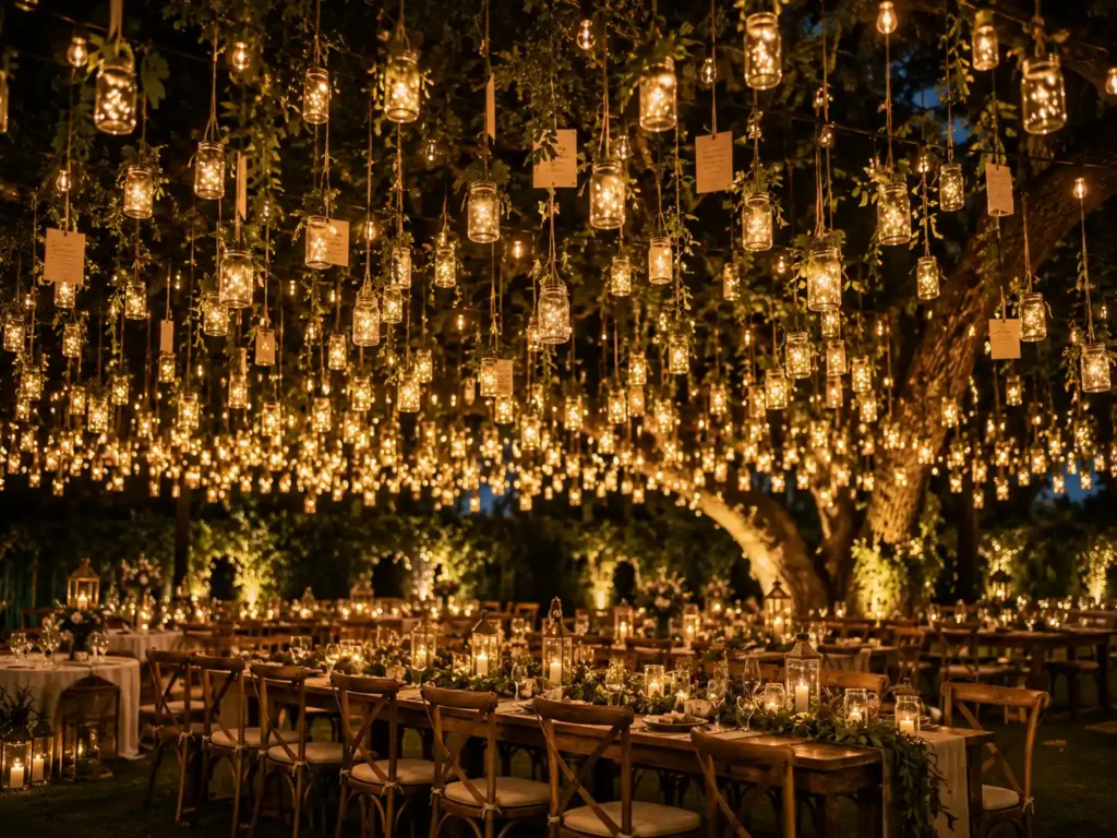 Hanging Mason Jar Tree Canopy
