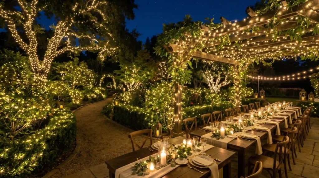 Firefly Fairy Light Backyard Reception