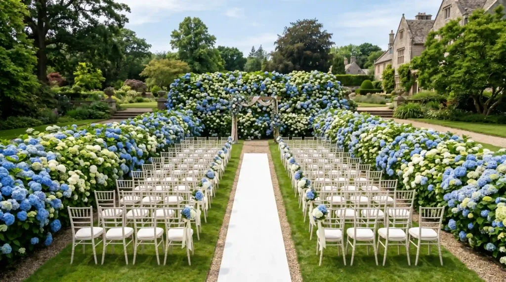 Hydrangea Hedge Ceremony Design