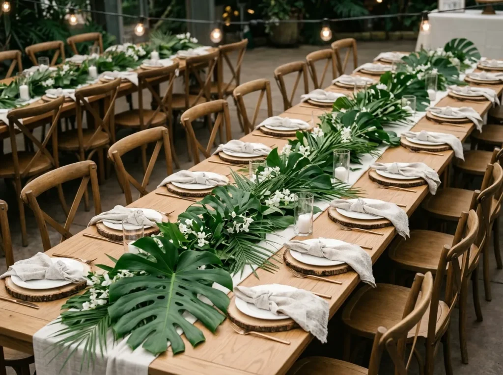 Tropical Greenery Reception Tablescape result