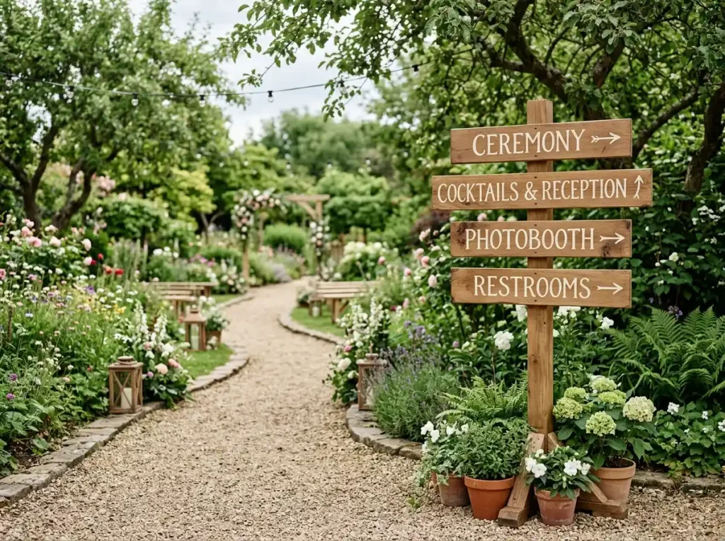 Wooden Direction Sign Garden