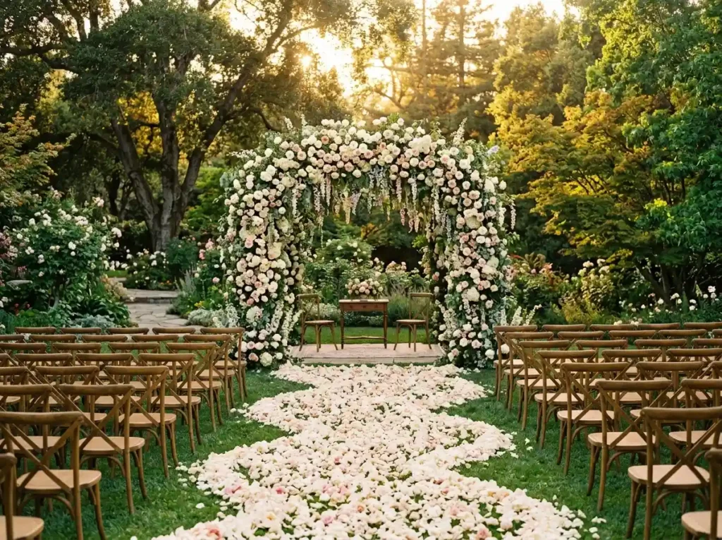 Romantic Petal Arch Ceremony