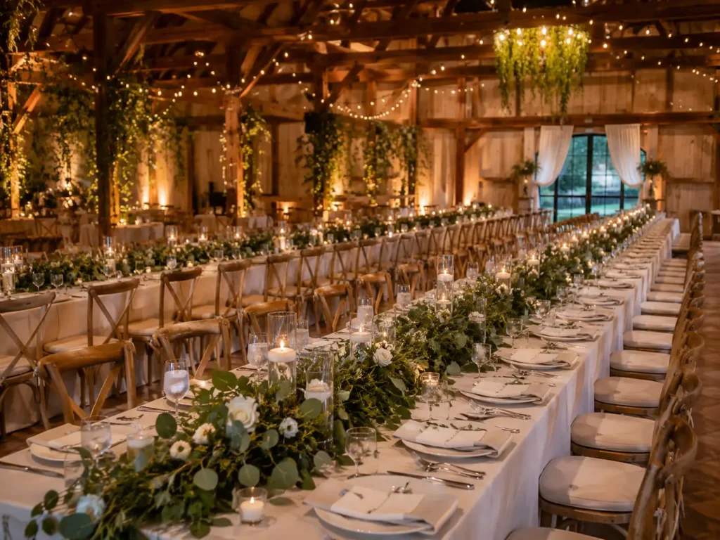 Greenery Runner Banquet Tables