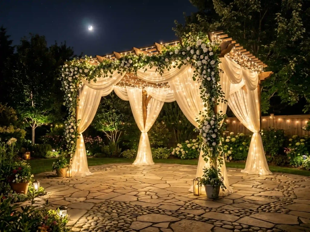 Moonlit Pergola Retreat