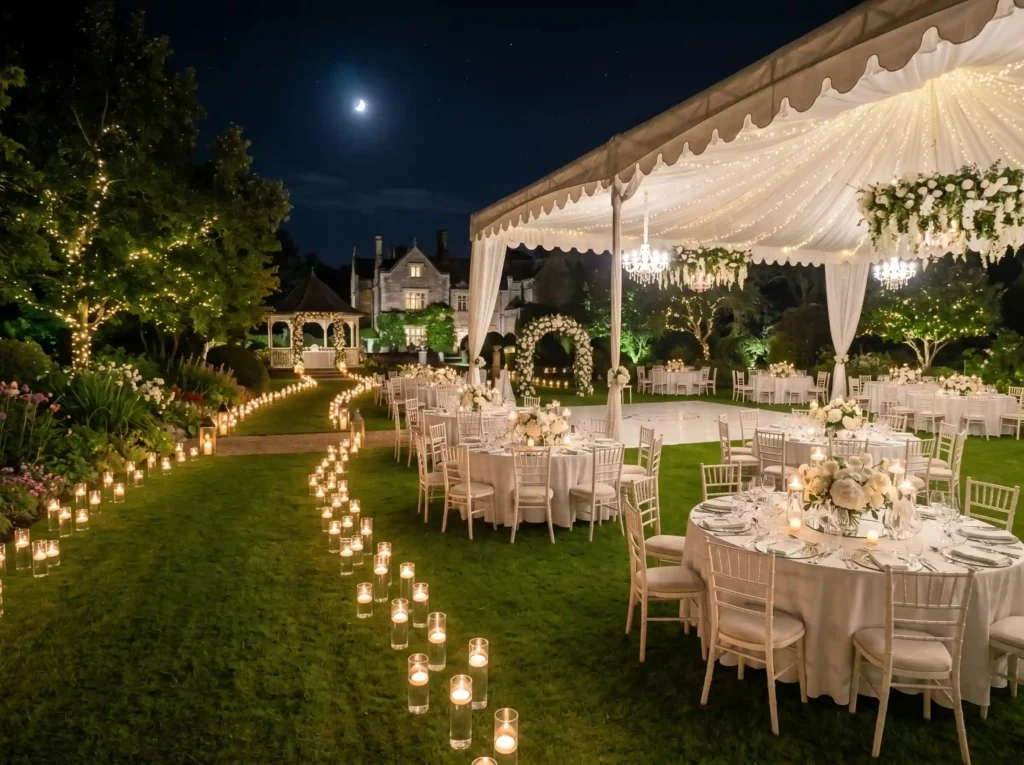 Moonlit White Garden