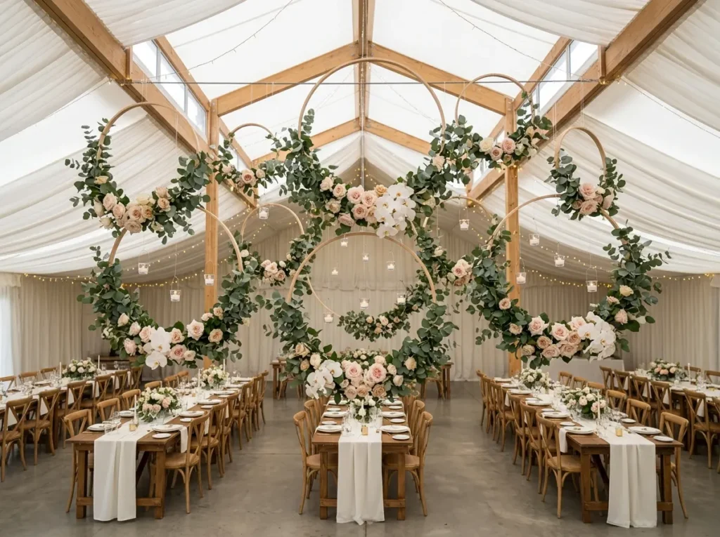 Hanging hoop floral chandelier i… result
