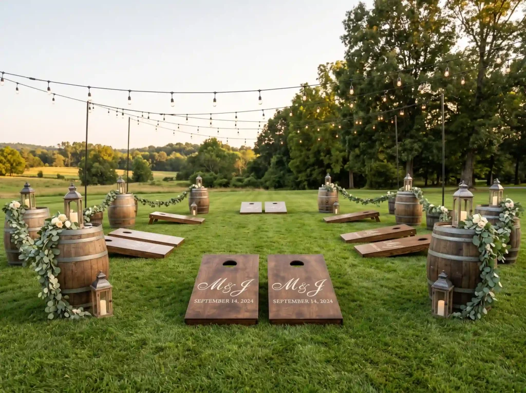 Rustic Cornhole Lounge Inspiration Inspired by c Rustic Cornhole Lounge wedding K