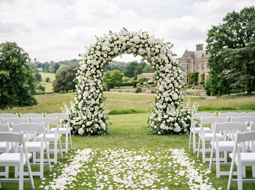 Timeless White Garden Arch Inspiration Inspired White garden arch wedding K