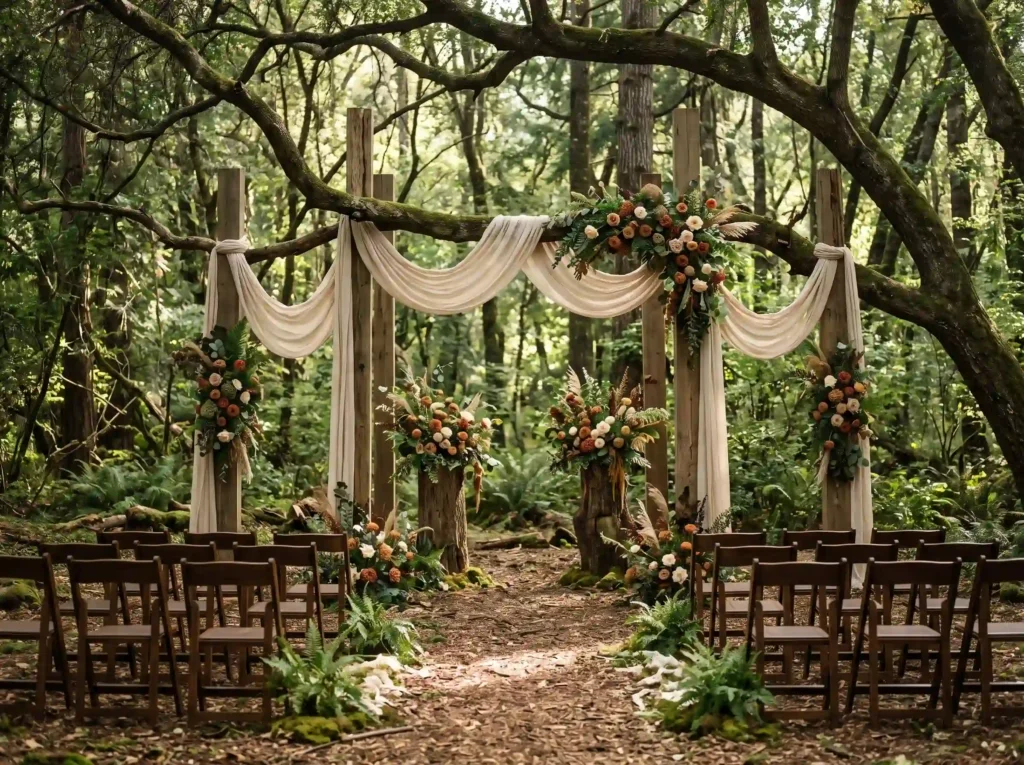 Enchanted Woodland Arbor Inspiration Designed to Woodland arbor ceremony backdrop K