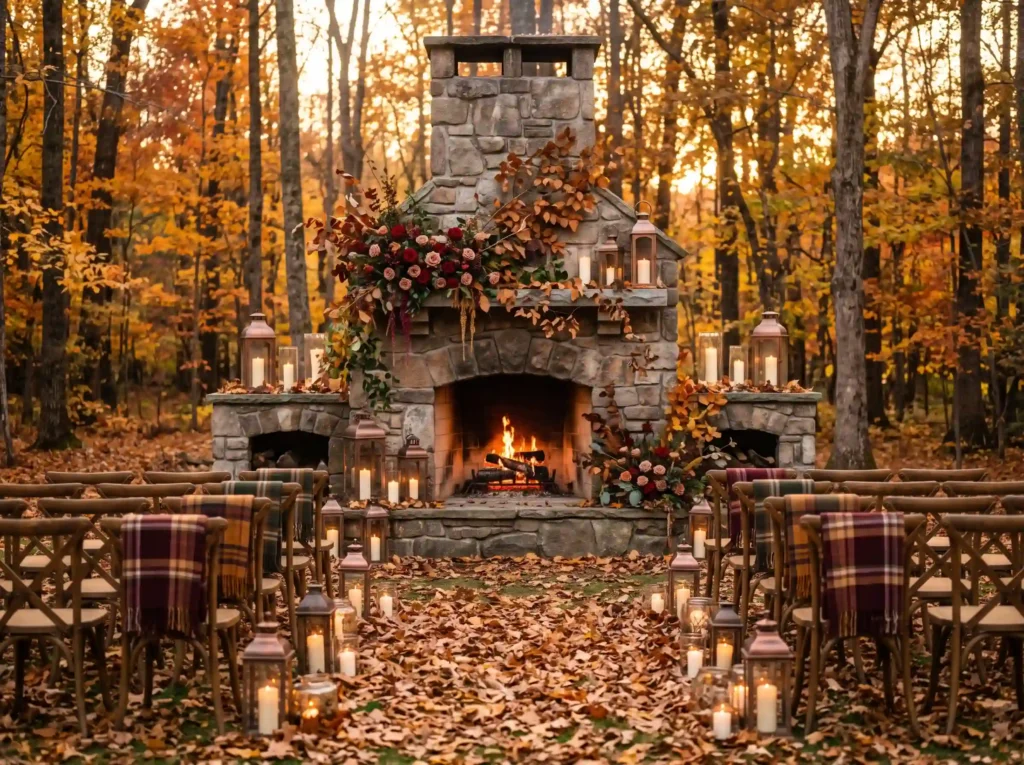 Fireside Forest Vows Inspiration A woodland insp Fireside forest vows ceremony K