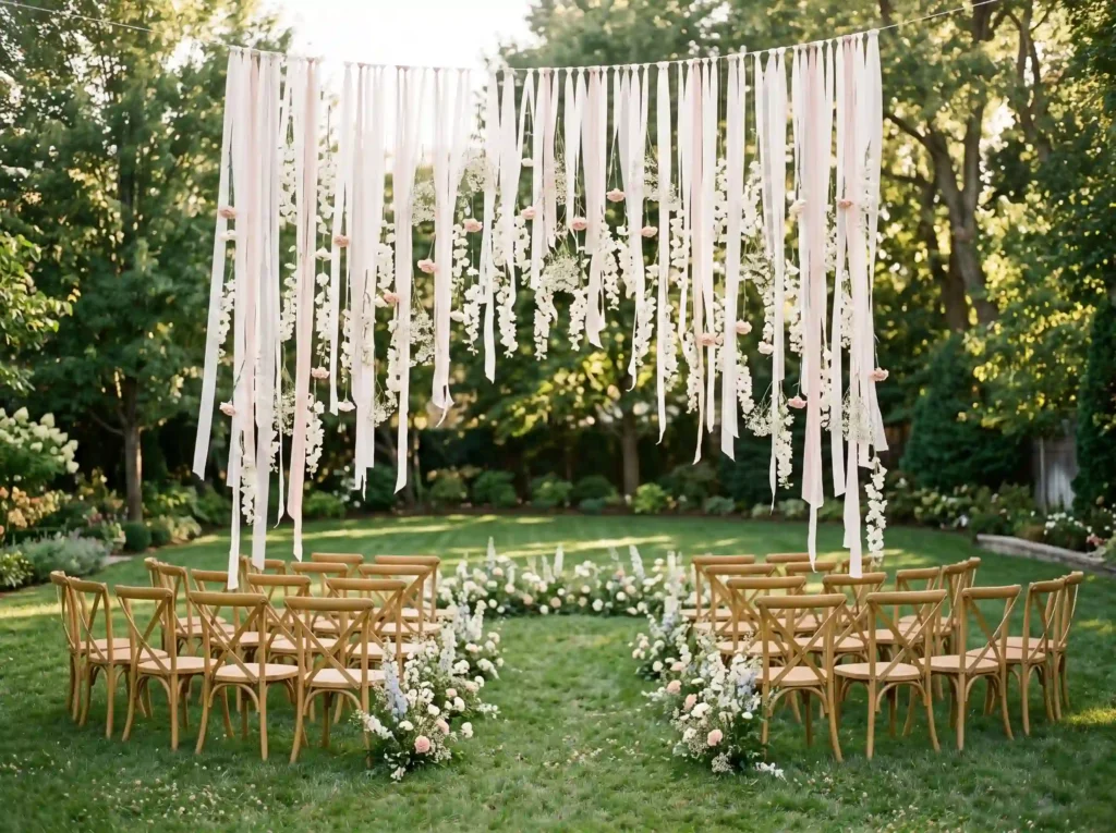 Floating Floral Curtain Ceremony Inspiration A c Floating Floral Curtain Ceremony.