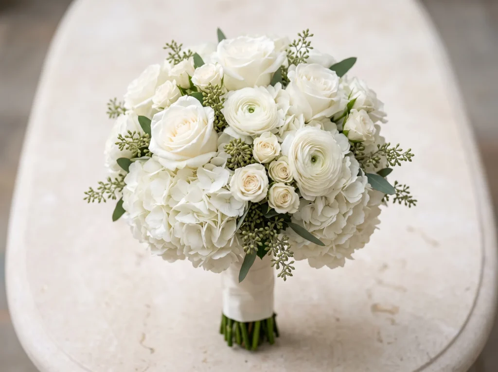 Pearl Hydrangea Elegance Inspiration Inspired by White hydrangea bridal bouquet K
