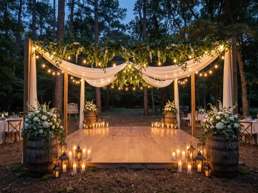 Inspiration A romantic woodland clearing trans Woodland reception pavilion with… K