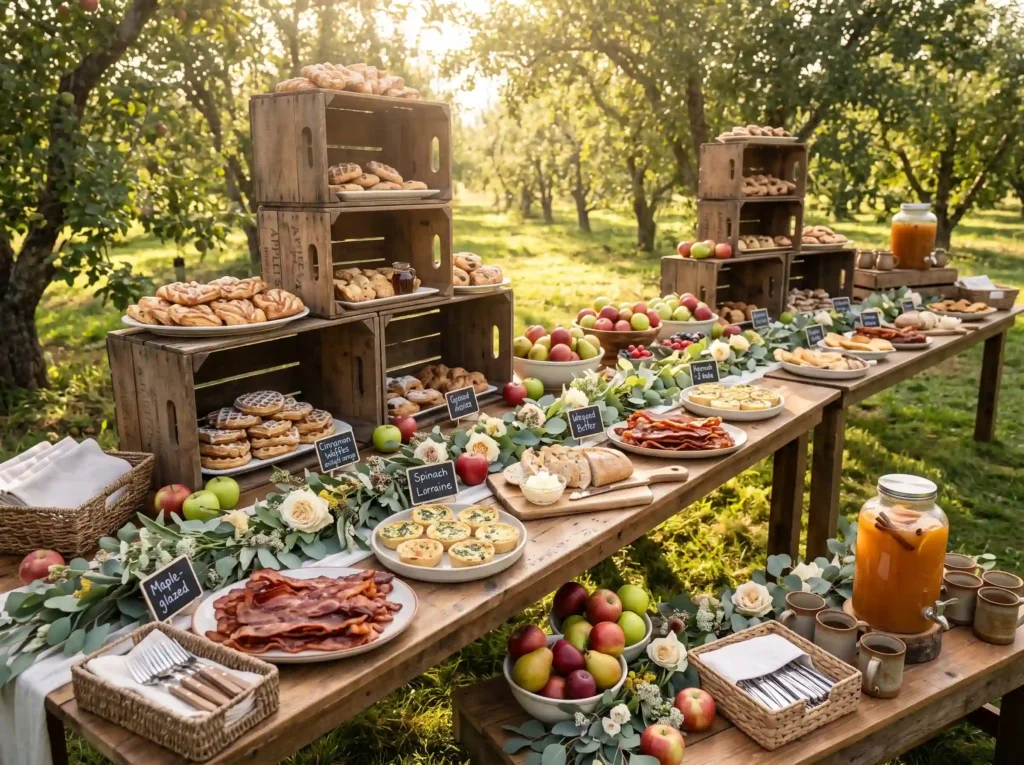 Apple Orchard Brunch Feast Inspiration A romanti Orchard brunch buffet display K