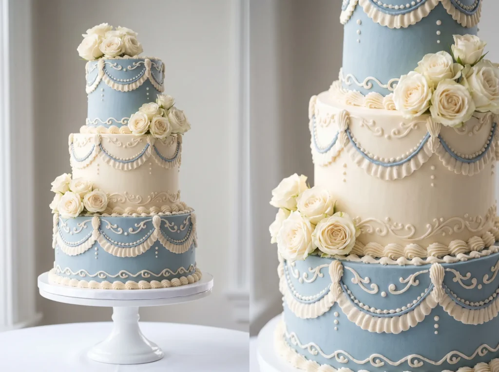 Blue Manor Heritage Inspiration Inspired by hist Blue Manor Heritage wedding cake