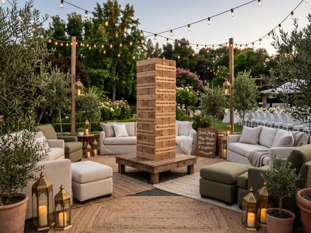 Giant Jenga Social Corner Inspiration Designed t Giant Jenga social corner reception