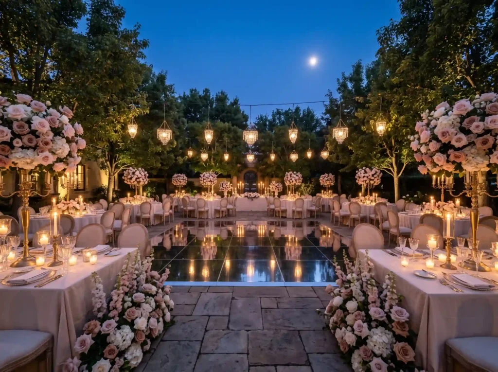 Moonlit Courtyard Elegance Inspiration Classic E Moonlit courtyard elegant reception K