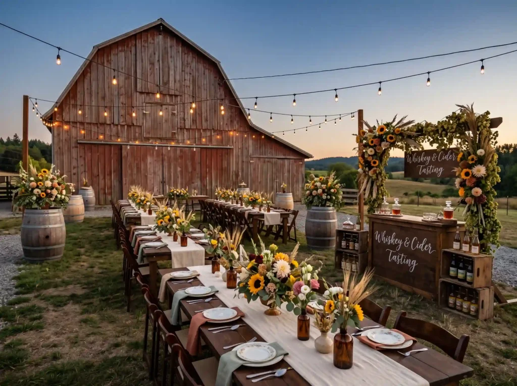Rustic Barn Garden Escape Inspiration Inspired b Rustic barn reception decor K