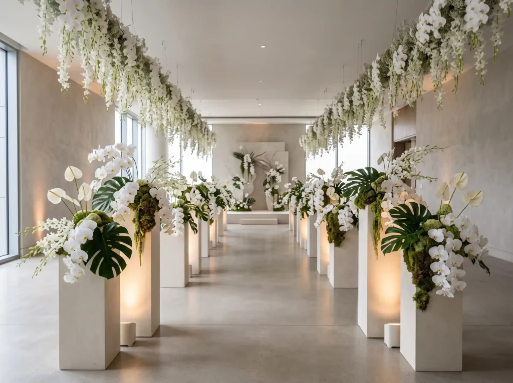 Sculptural Orchid Avenue Inspiration Modern gall Sculptural orchid avenue wedding… K