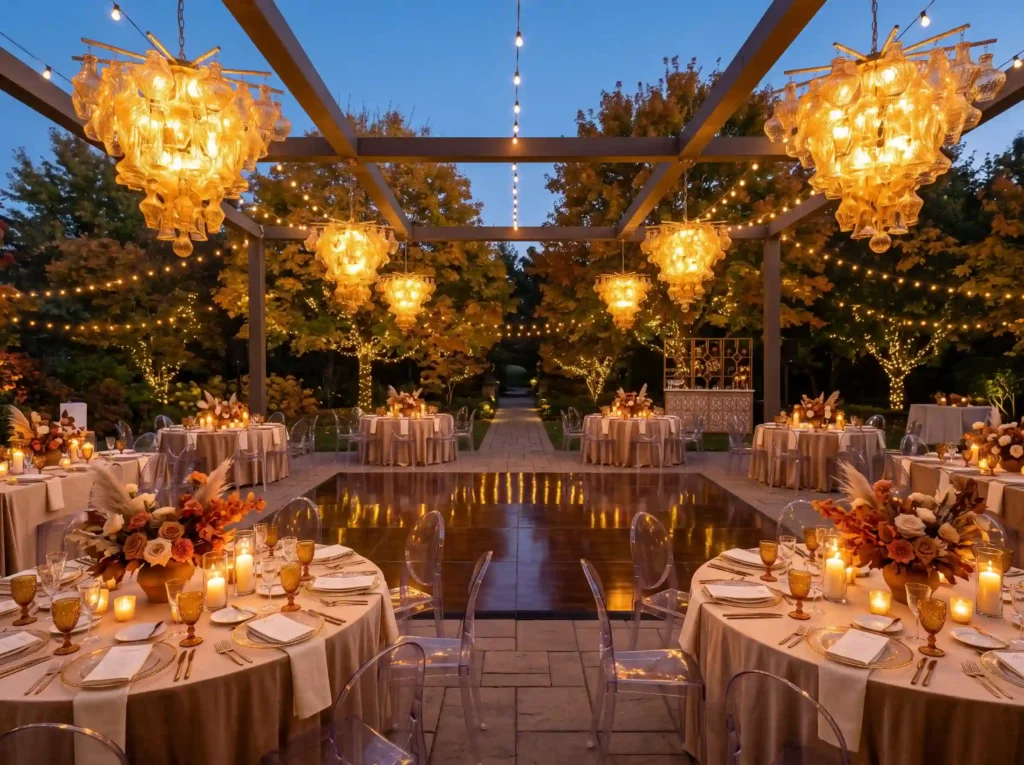 Amber Glass Elegance Inspiration A refined autum Amber glass installations backya… K