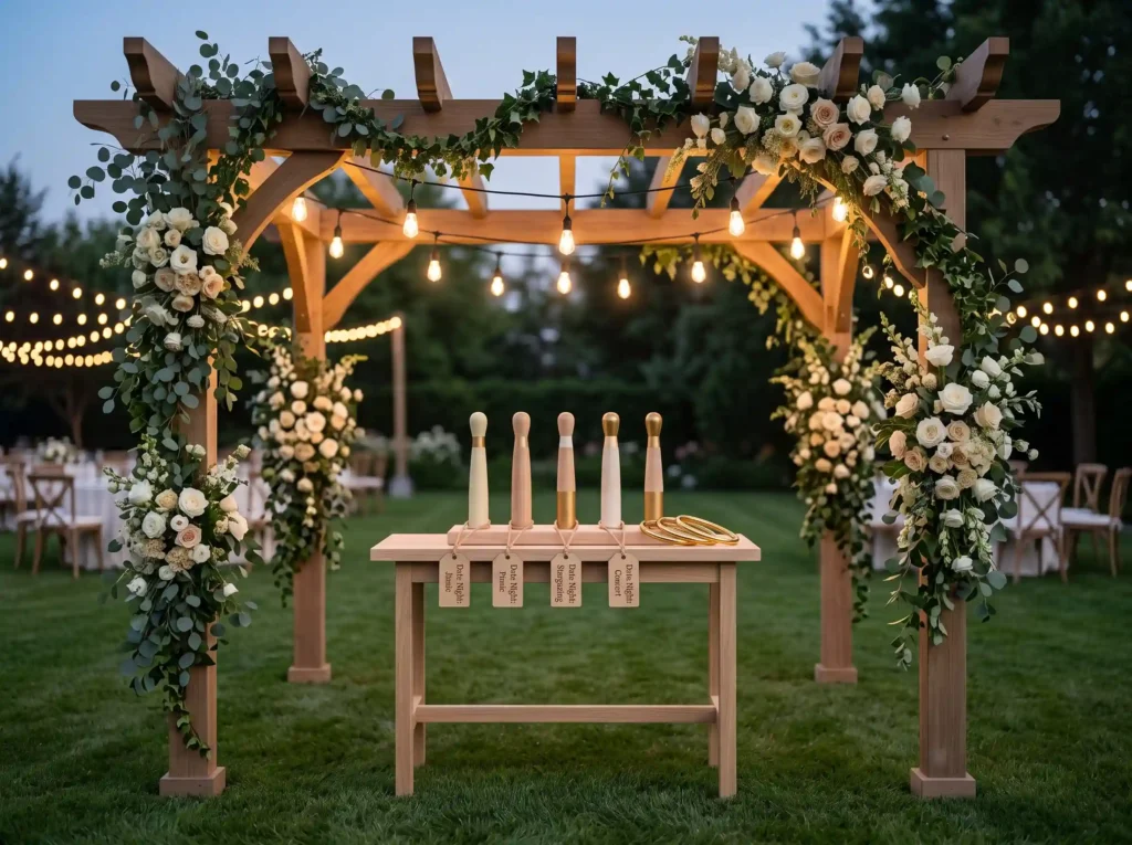 Chic Ring Toss Pavilion Inspiration A nostalgic Ring toss pavilion wedding styling
