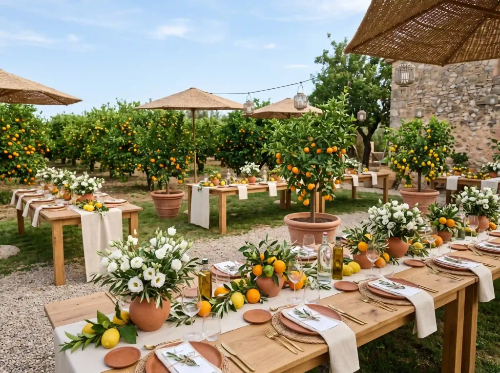 Citrus Orchard Tablescape Inspiration Mediterran Citrus orchard tablescape summer… K