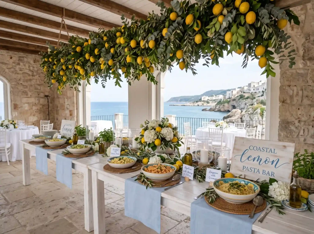 Coastal Lemon Pasta Bar Inspiration Bright Medit Coastal Lemon Pasta Buffet K