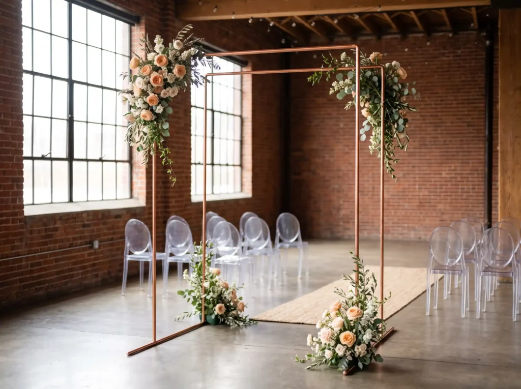 Copper Double Arch Layers Inspiration Retaining Double copper arch floral instal…