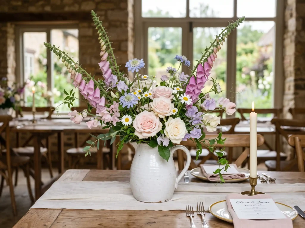 Cottage garden pitcher arrangement K